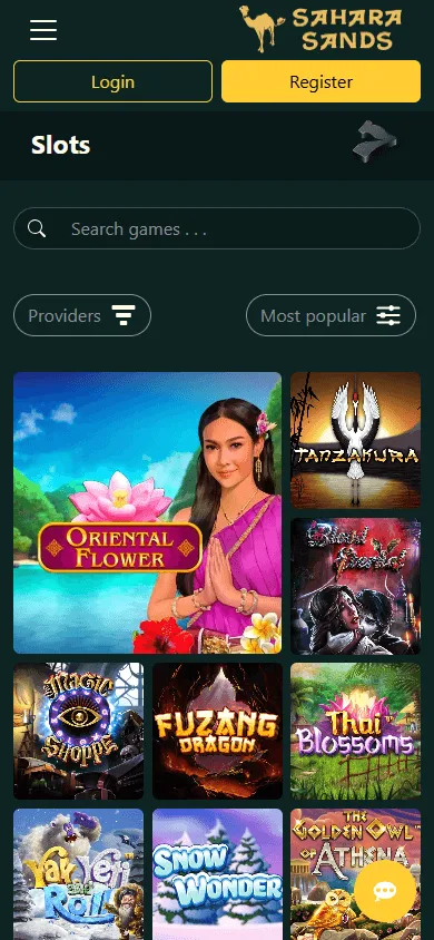 Sahara Sands Casino games on a mobile device